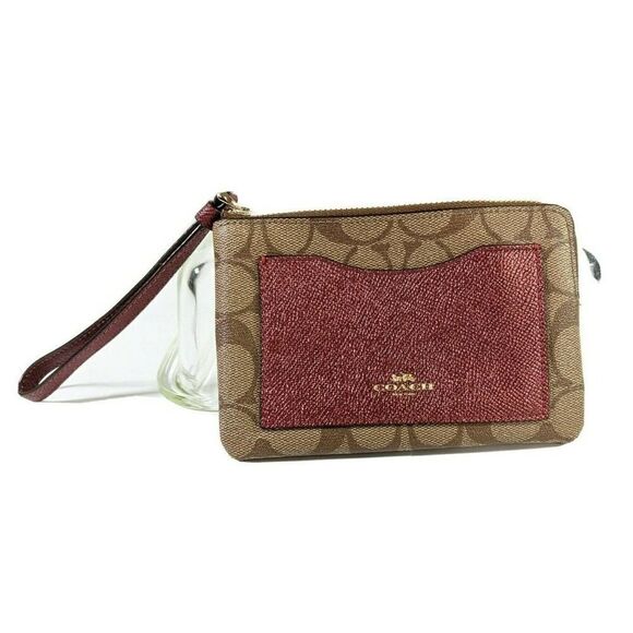 Coach Corner Zip Cherry Wristlet  Colorblock - Picture 12 of 12